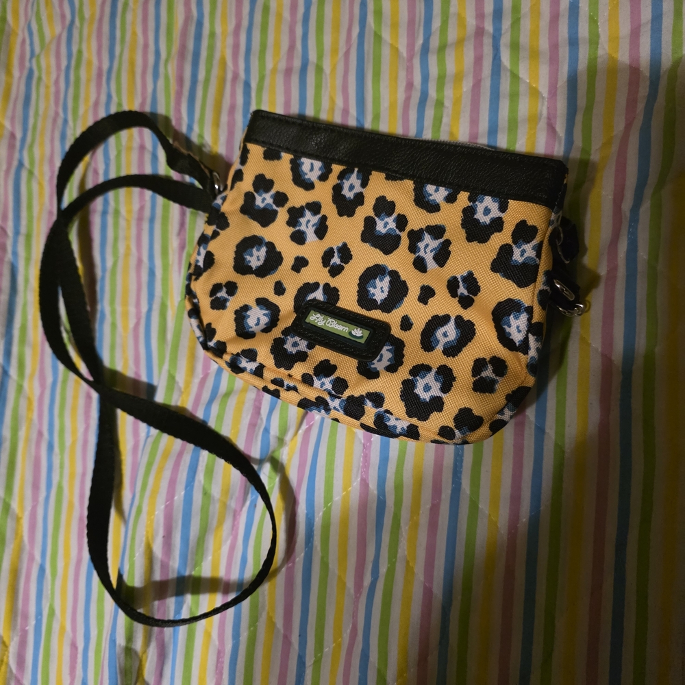 Lilly Bloom Yellow Leopard Print Crossbody Bag